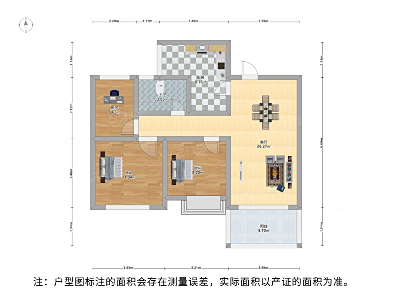 苏州我爱我家海悦花园三区 三室二厅一卫 有租约车位 学 明年可用 优装