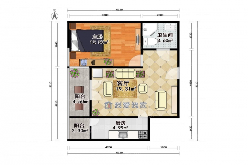 天津我爱我家整租 · 马场街 · 气象台路95号增1号 · 1室1厅