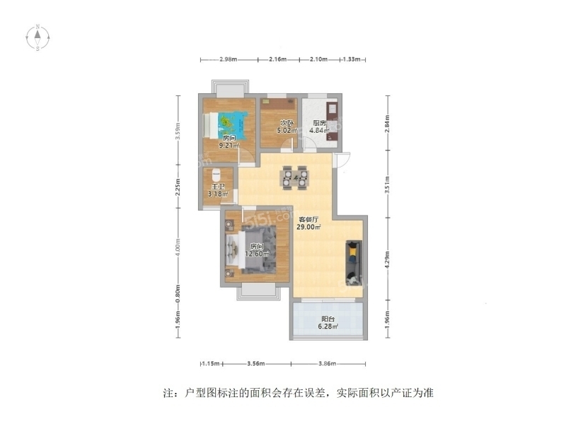 苏州我爱我家科技城幸福未来花园 3室2厅1卫 全新装修 拎包入住 采光好