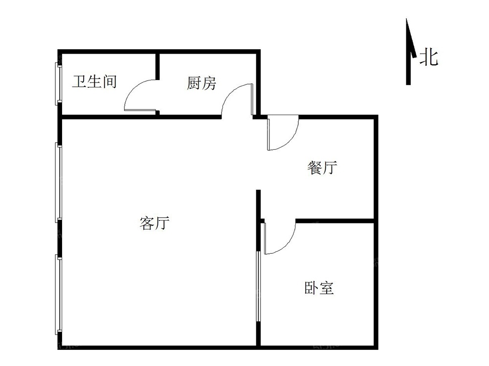 东城区新奥洋房一室一厅,30平米大客厅可改两居室户型.