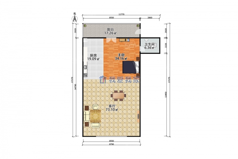 天津我爱我家万兴学府商圈书香园2室1厅