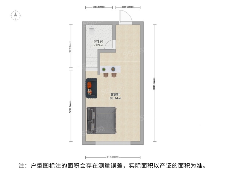 苏州我爱我家金鸡湖旁 晋合品质 70年产权住宅 保养新可直接拎包住 满五