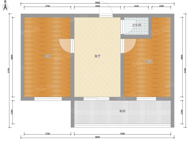 太原我爱我家山大二院 · 东华门**宿舍 · 2室 · 1厅