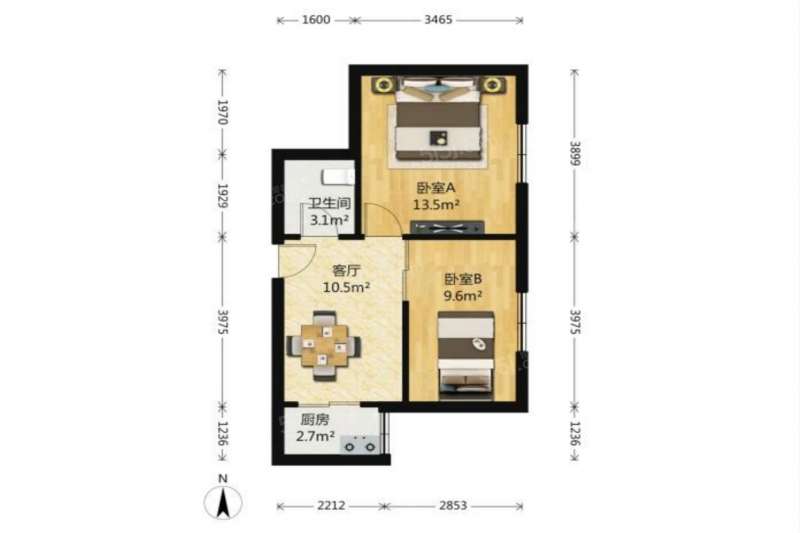 天津我爱我家整租 · 常州道街 · 东惠家园 · 2室1厅