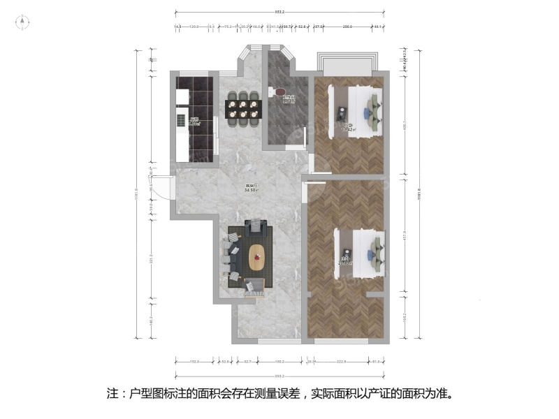 苏州我爱我家青剑湖 · 上君花园临湖壹号 · 2室 · 2厅，业主诚意出