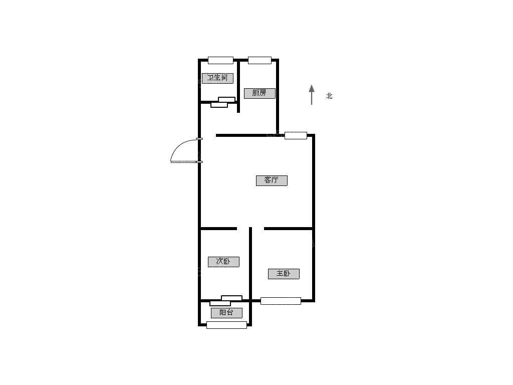 丽景华庭2室1厅户型图