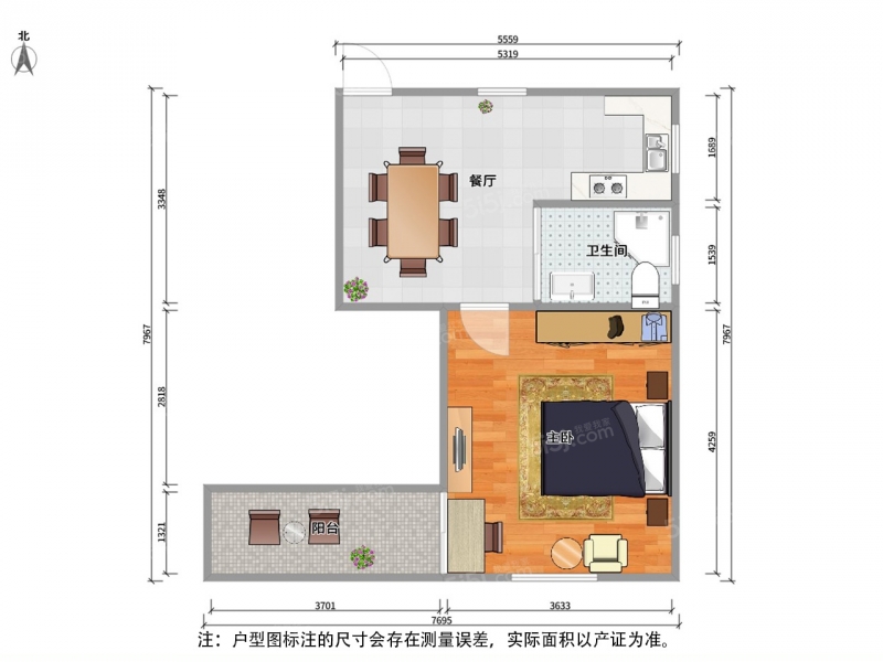 无锡我爱我家崇安 · 和平村 · 1室 · 1厅