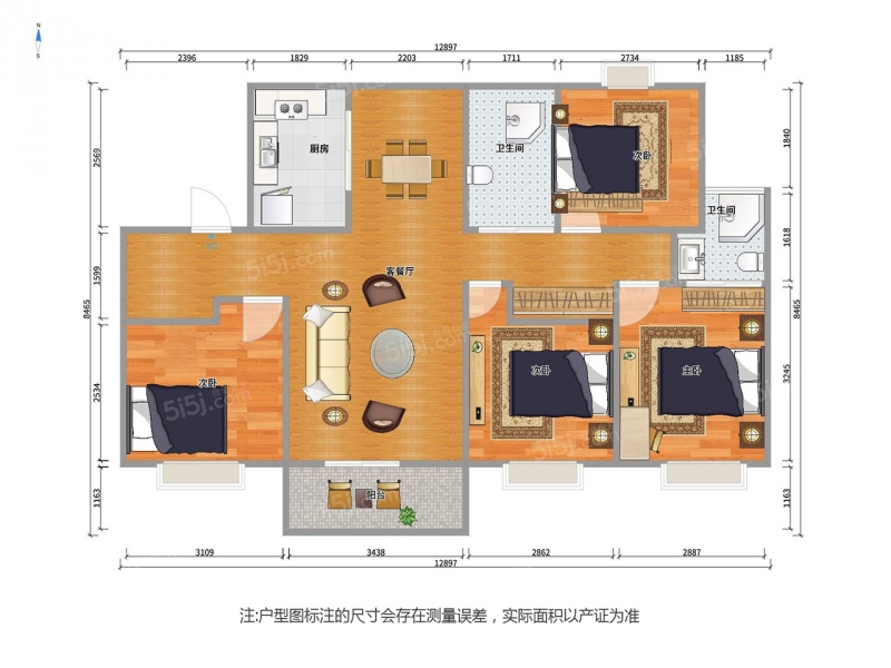 无锡我爱我家新出豪装洋房（全新！未住人）楼间距100米！小区中央位置