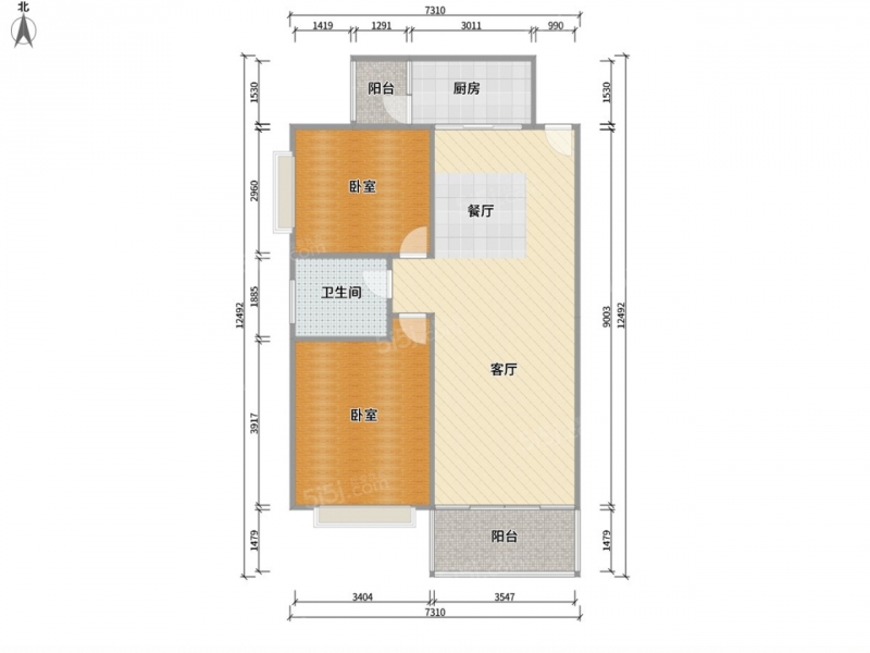 太原我爱我家恒大绿洲 · 真武路恒大绿洲东区-2区 · 2室 · 1厅