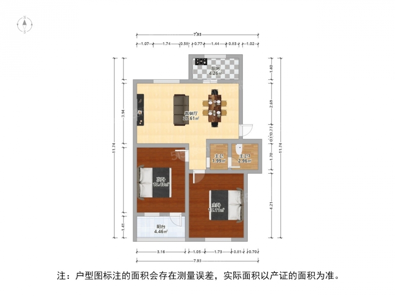 苏州我爱我家整租·松陵·江陵小区·2室