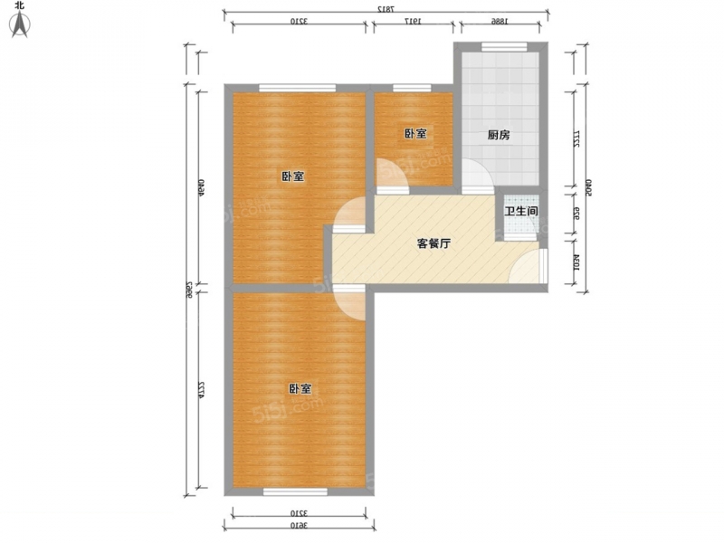 太原我爱我家双塔南路冷冻厂宿舍 · 3室 · 1厅