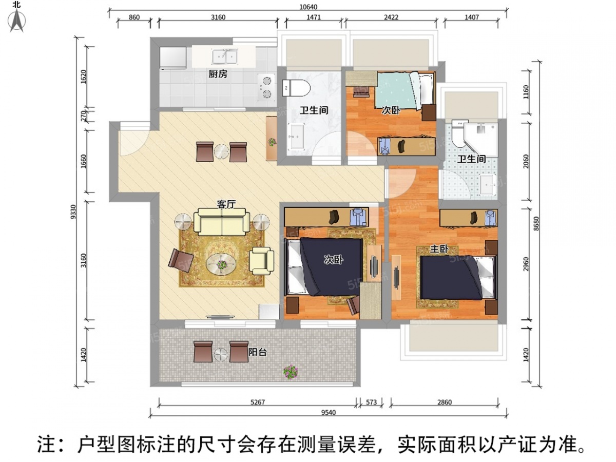 华润江南府3室2厅户型图