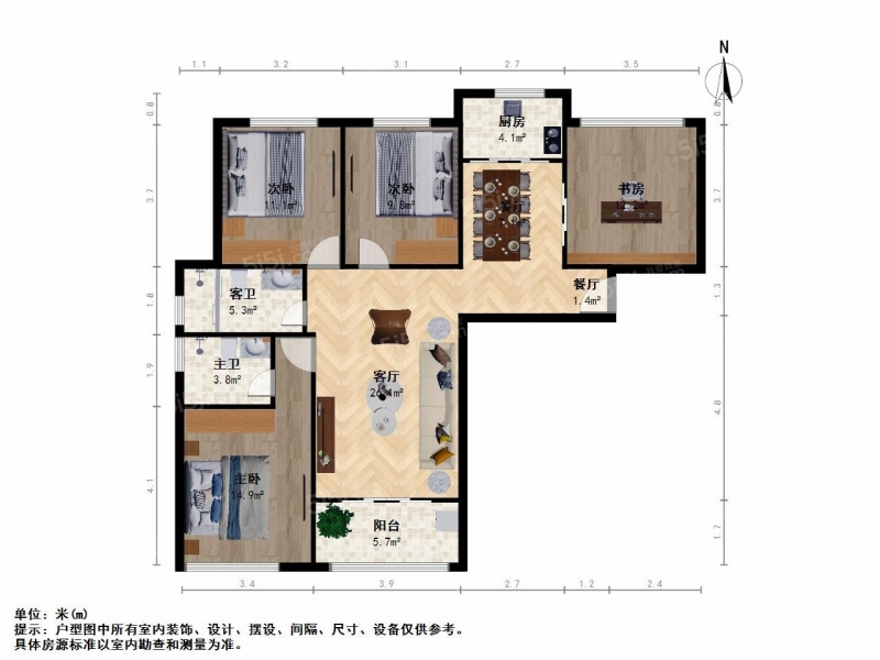 无锡我爱我家旺庄 · 润泽雅居 · 4室 · 2厅