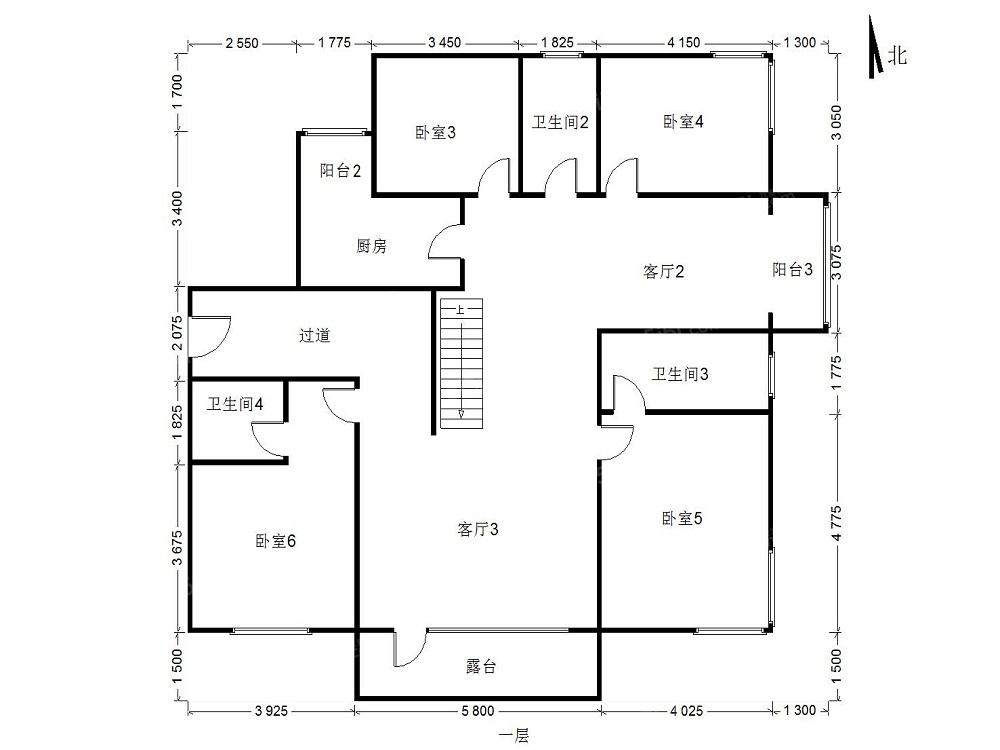 华瀚国际6室2厅户型图